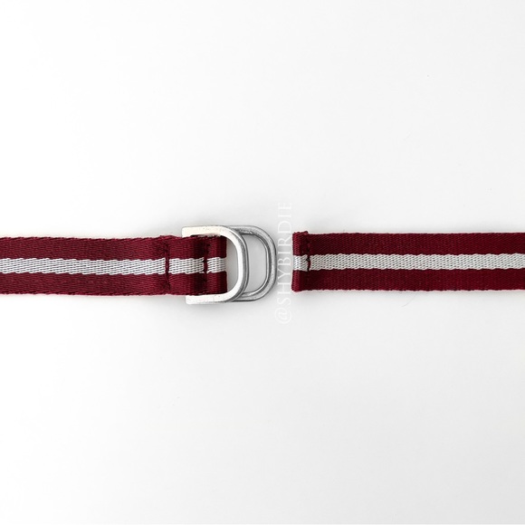 Club Monaco Striped Grosgrain D-Ring Belt, Size Small-Medium - Picture 5 of 6